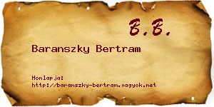 Baranszky Bertram névjegykártya